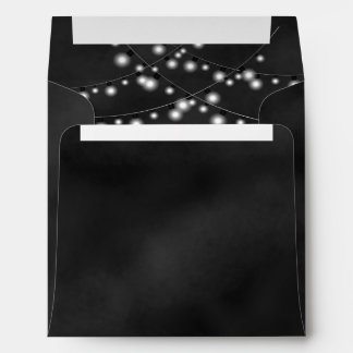 String Lights Black Chalkboard Square Envelopes