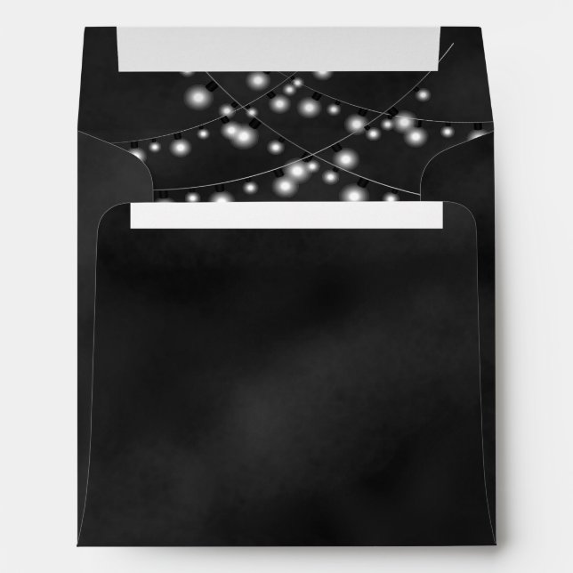 String Lights Black Chalkboard Square Envelopes (Back (Bottom))