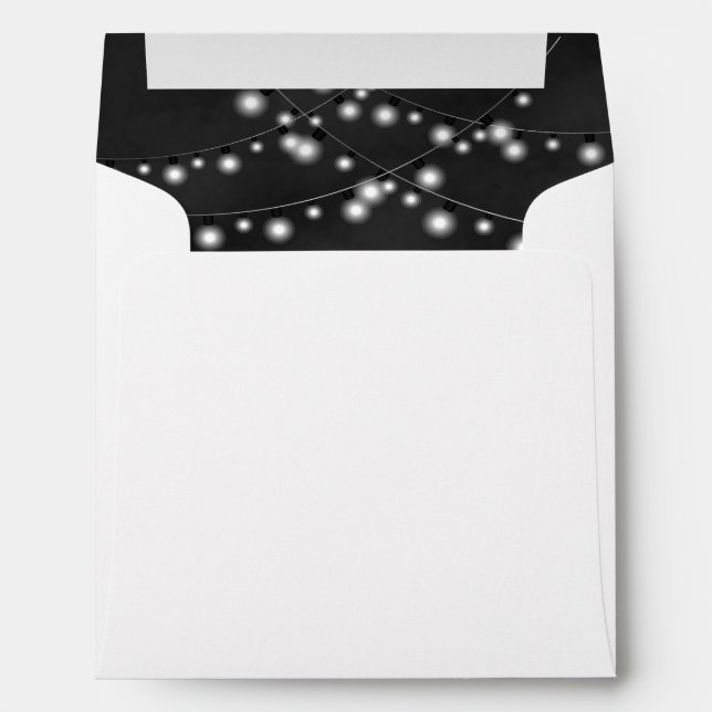 String Lights Black Chalkboard Wedding Envelopes (Back (Bottom))