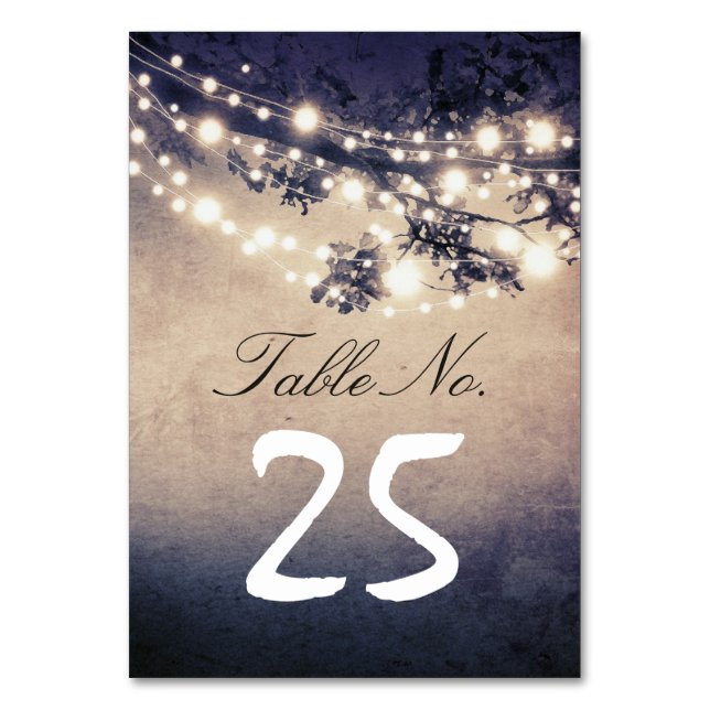 string lights branches table number cards (Front)
