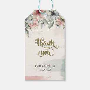 String Lights,Brush Stroke,Floral WeddingThank You Gift Tags