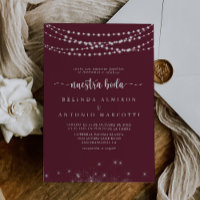 String Lights Burgundy Nuestra Boda Wedding 
