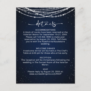 String Lights Celestial Wedding Enclosure Card