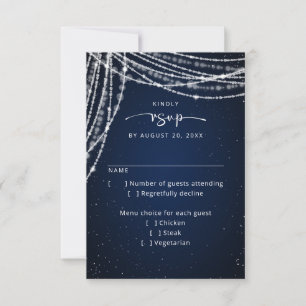 String Lights Celestial Wedding RSVP Card