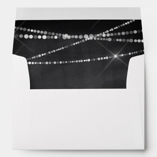 String Lights Chalkboard Rustic Wedding 5x7 Envelope (Back (Bottom))