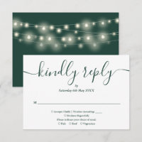 String Lights Emerald Green Script Meal Choice