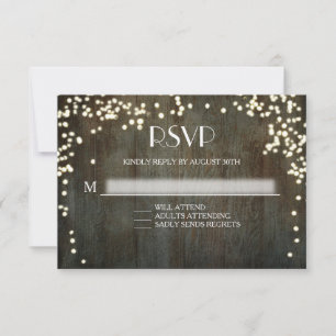 String Lights Farm Barn Rustic Wood RSVP Response