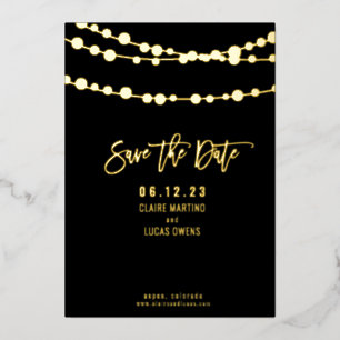 String Lights Foil Save the Date