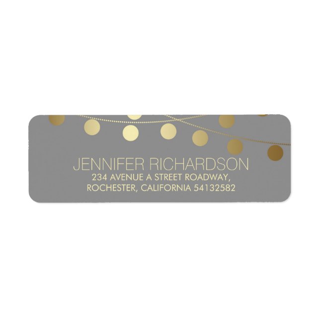 String Lights Gold Foil Wedding Return (Front)