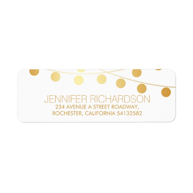 String Lights Gold Foil Wedding Return (Front)