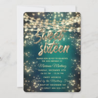String lights gold sparkle emerald green