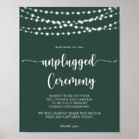 String Lights Green Unplugged Ceremony 