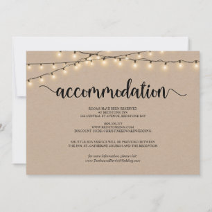 String Lights Kraft, Accommodation Enclosed Card