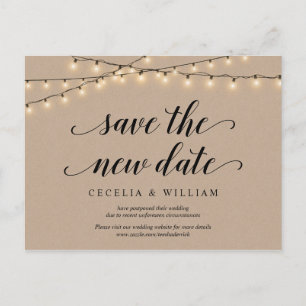 String Lights, Kraft, Save the new date, Postponed Postcard