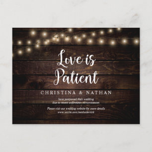 String Lights, Love is Patient, Black, Postponed Postcard