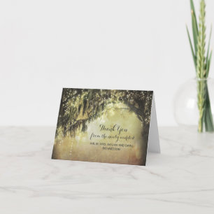 String Lights Moss Trees Branches Thank You Card