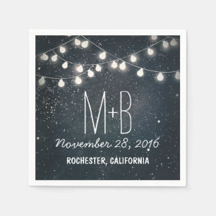 String Lights Night Stars Wedding Napkin