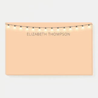 String Lights on peach orange Post-It Notes