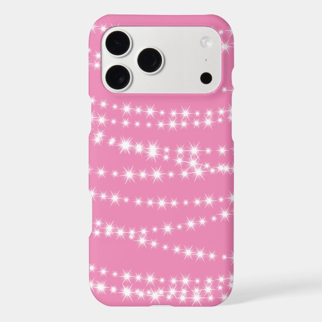 String Lights on pink iPhone Case (Back)