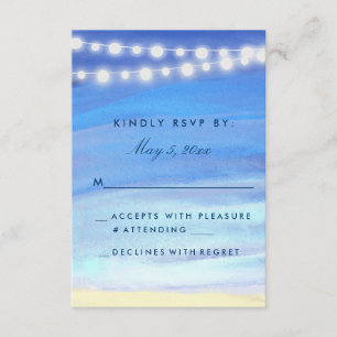 String lights on the water RSVP Card