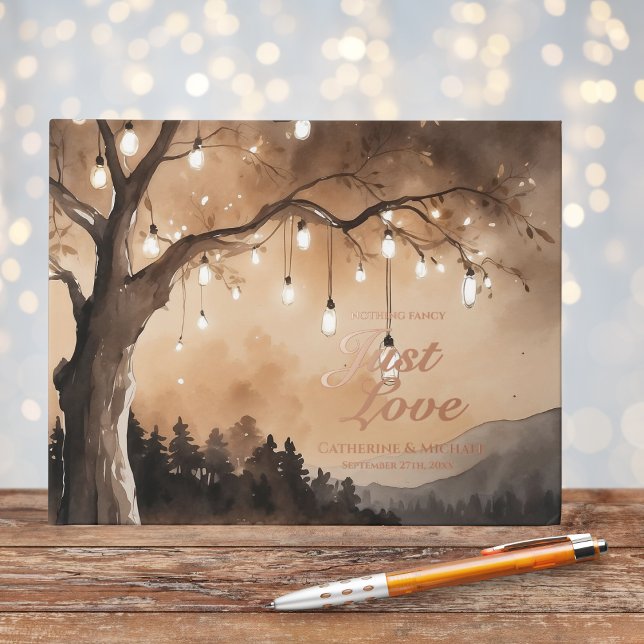 String Lights On Tree Romantic Country Wedding  Guest Book (Creator Uploaded)