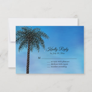 String Lights Palm Tree RSVP Watercolor