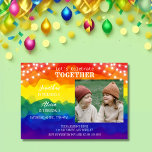 String Lights Photo Colourful Joint Birthday  Invitation<br><div class="desc">Joint birthday invitations featuring a colourful rainbow background and shinny string light,  with vibrant typography and one photos of your choice.</div>