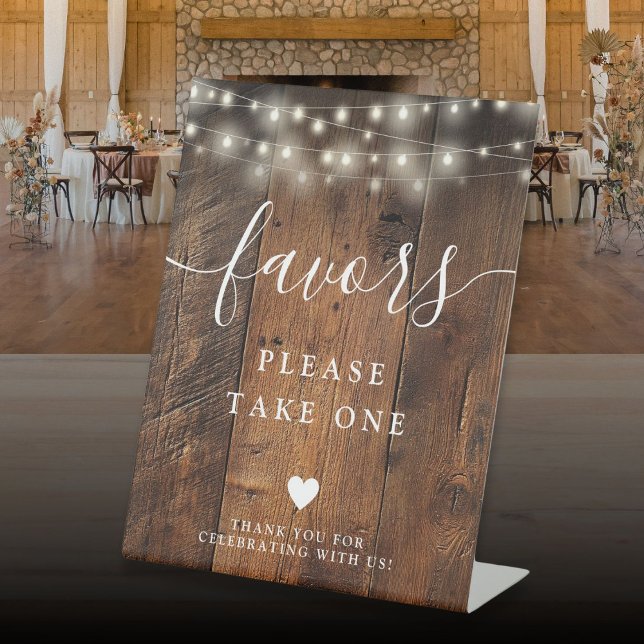 String Lights Rustic Boho Barn Wood Favours Pedestal Sign (Creator Uploaded)