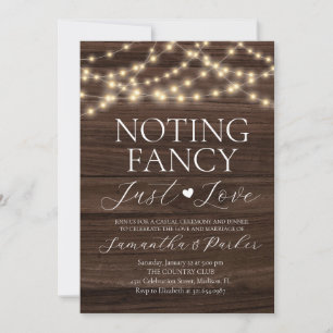String Lights Rustic Nothing Fancy Just Love Invitation