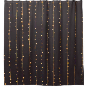 String lights shower curtain