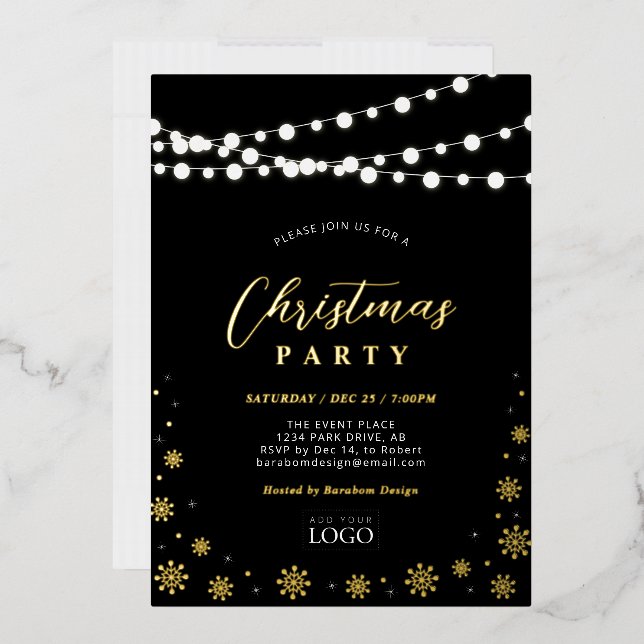 String Lights & Snow | Company Logo Holiday Party  (Envelope)