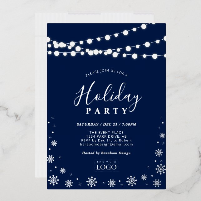 String Lights & Snow | Company Logo Holiday Party  (Envelope)