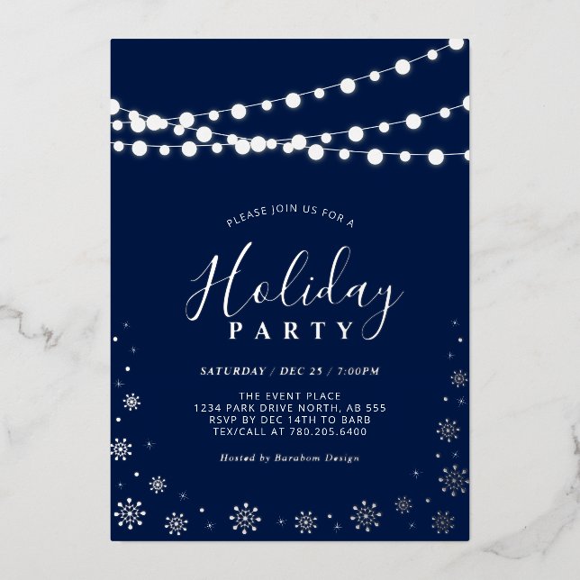 String Lights & Snowflakes | Modern Holiday Party  (Front)