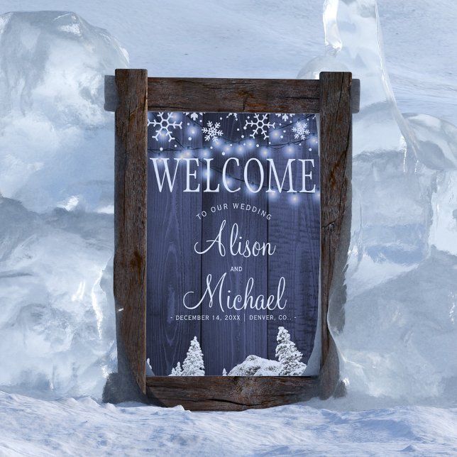 String lights snowflakes wedding welcome sign (Creator Uploaded)