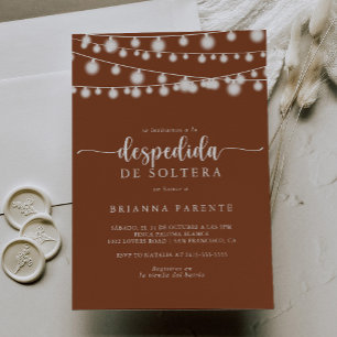 String Lights Terracotta Spanish Bridal Shower  Invitation