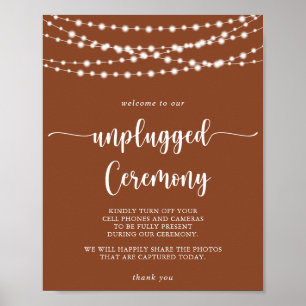String Lights Terracotta Unplugged Ceremony Poster
