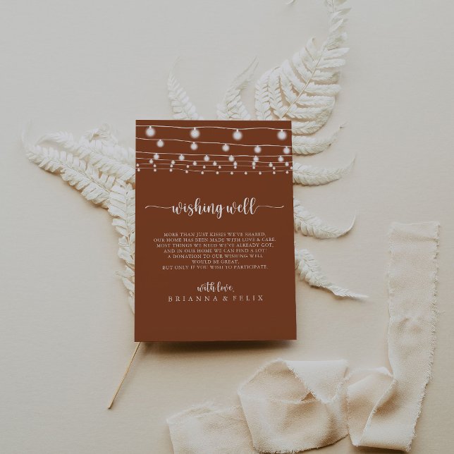String Lights Terracotta Wedding Wishing Well  Enclosure Card (Creator Uploaded)