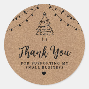 String Lights Thank you craft paper Classic Round  Classic Round Sticker