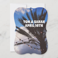 STRING LIGHTS TROPICAL PALM TREES INVITATIONS