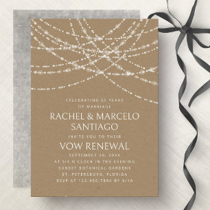 String Lights Wedding Anniversary Vow Renewal Invitation