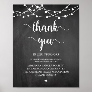 String Lights, Wedding Donation, Contribution Poster
