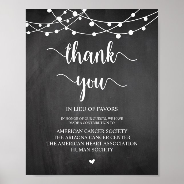 String Lights, Wedding Donation, Contribution Poster (Front)