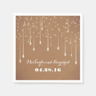 String Lights Wedding Modern Napkin