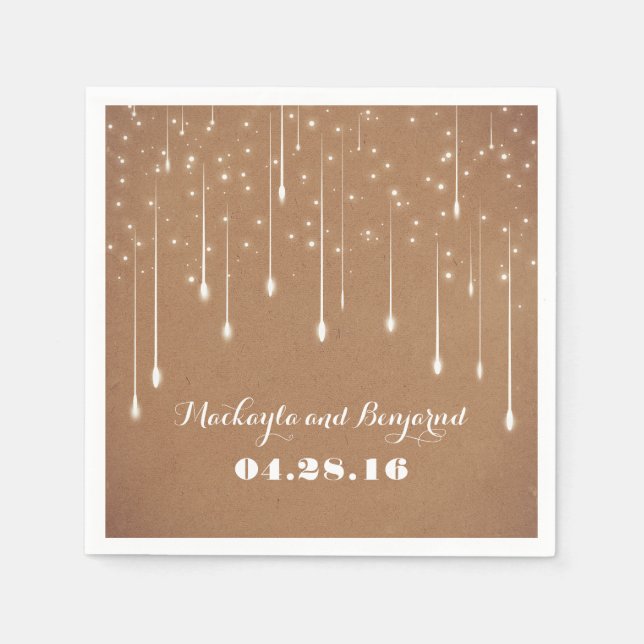 String Lights Wedding Modern Napkin (Front)