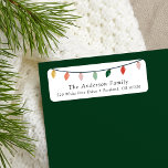 String of Christmas Light Bulbs Return Address<br><div class="desc">Add a festive touch to your envelopes this season with our cute holiday return address labels. The custom return address labels feature a string of Christmas lights at the top in gold, orange, blush pink, green, and red. Personalise the Christmas labels by adding your name and address. Designed to coordinate...</div>