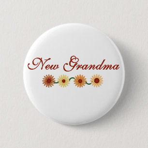 String of Flowers New Grandma 6 Cm Round Badge