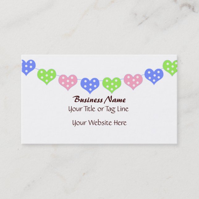 String of Hearts Business Card (Front)