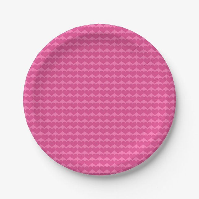 String of Hearts Love of Pink Cute Paper Plate (Front)
