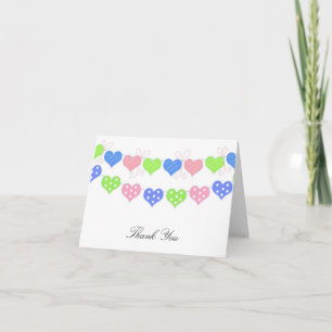 String of Hearts Thank You Card