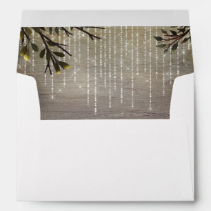 String of Lights and Tree Branches Wedding Envelopes